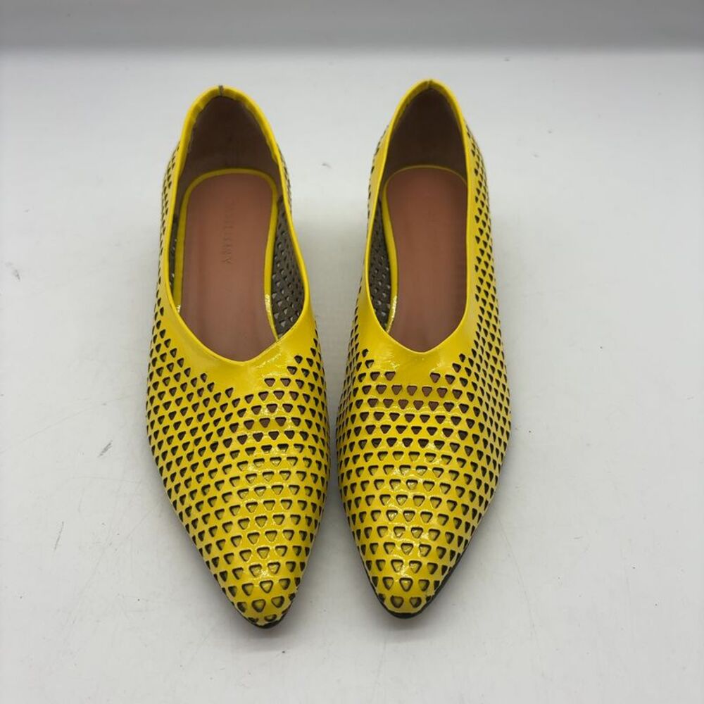 Rachel Comey Yellow Perforated Kitten Heels